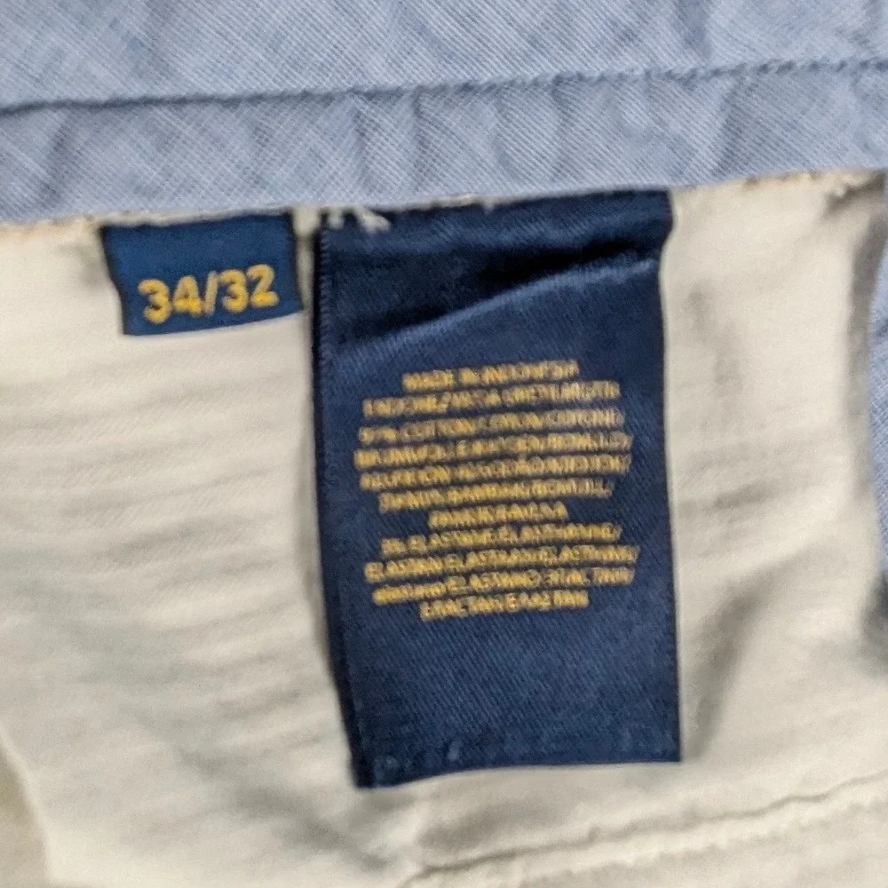 Polo Ralph Lauren Mens Stretch Slim Fit Chino Pants Tan Beige 34/32 Cotton Twill